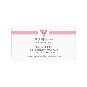 Etiqueta Consejero personal rayas de lujo y fénix rosa