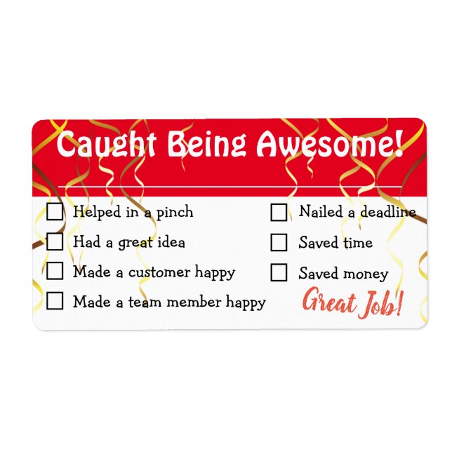 Etiqueta Consejo de reconocimiento de empleados premio de l (Frente)