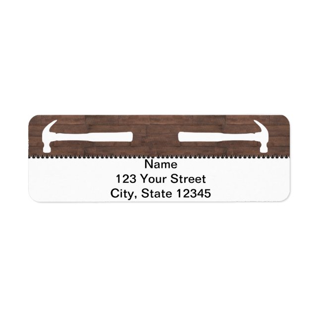 Etiqueta Construcción de martillos y uñas (Frente)