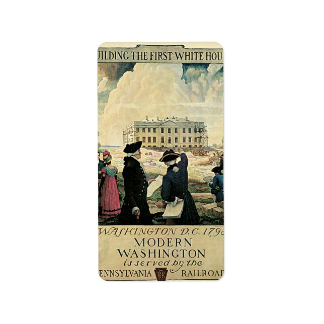 Etiqueta Construyendo el primer afiche de viaje de la Casa  (Frente)