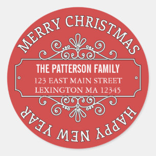 Etiqueta contemporánea clásica de navidad
