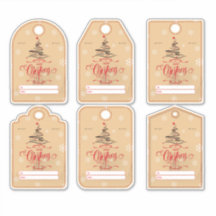 Etiqueta contemporánea de regalo de Navidades rojo