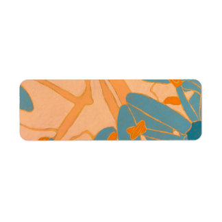 Etiqueta Contemporary Leaf Design in Peach