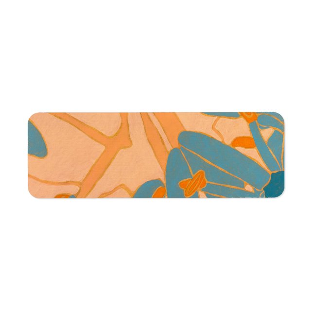 Etiqueta Contemporary Leaf Design in Peach  (Frente)