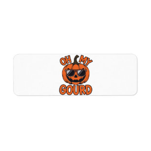 Etiqueta Cool Jack O Lantern con gafas de sol - Oh My Gourd