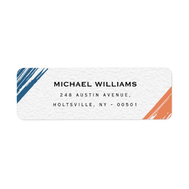 Etiqueta Cool Modern Painter Brushstroke  (Frente)