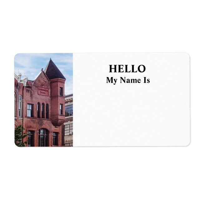 Etiqueta Cooperstown NY - Primer Edificio del Banco Naciona (Frente)