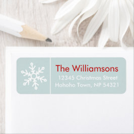 Etiqueta Coordenada de copo de nieve con helado azul