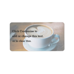 Etiqueta Copa de café con corazón