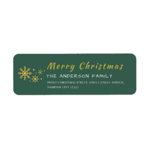 Etiqueta Copia de Copo de Nieve de Navidad Elegante Sencill