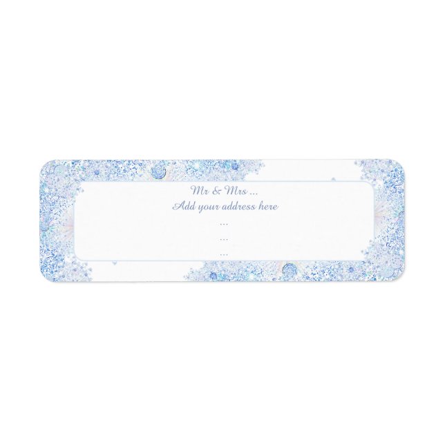 Etiqueta Copo de nieve azul (Frente)