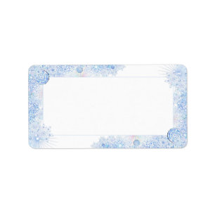 Etiqueta Copo de nieve azul