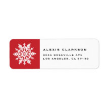 Copo de Nieve Caprichoso Blanco Navidad Roja