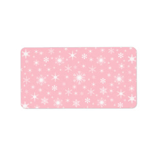 Etiqueta Copos de nieve - blanco en rosa