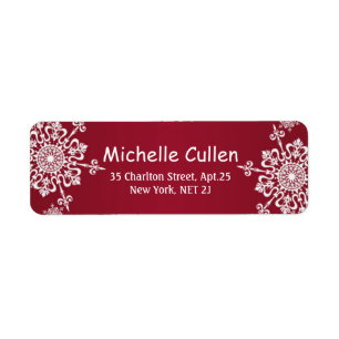 Etiqueta Copos de nieve blancos en Navidades rojos se dirig