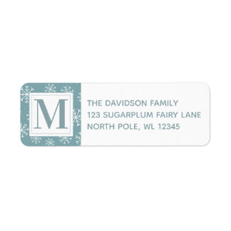 Etiqueta Copos de nieve de invierno monogramados
