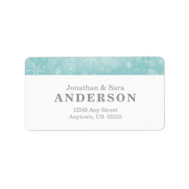 Etiqueta Copos de nieve en Verde azulado