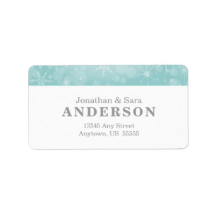 Etiqueta Copos de nieve en Verde azulado