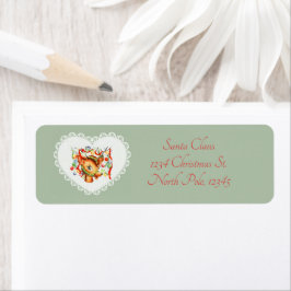 Etiqueta Coquette Pastel Retro Vintage Bebé Animales Cervan