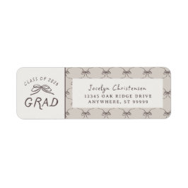 Etiqueta Coquette Whimsical Bows Class of 2026 Graduation