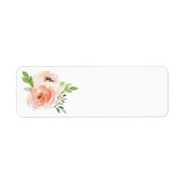 Etiqueta Coral Watercolor Floral Spring Wedding