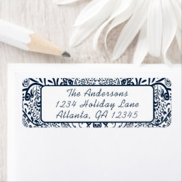 Etiqueta Coral Whimsical Love Bird Swirls Dirección de reto