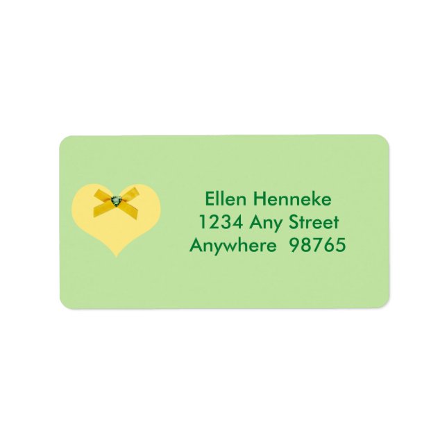 Etiqueta Corazón amarillo (Frente)