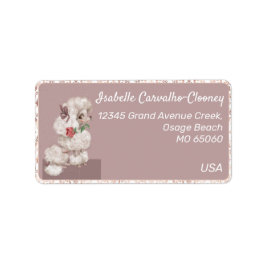 Etiqueta Corazón chica de perro y personalizado romántico r