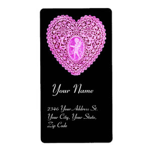 Etiqueta CORAZÓN CUPIDA LACE, morado rosado