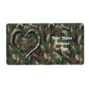 Etiqueta Corazón de camuflaje