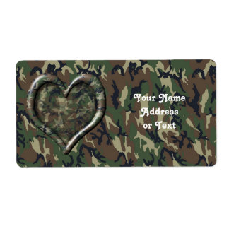 Etiqueta Corazón de camuflaje