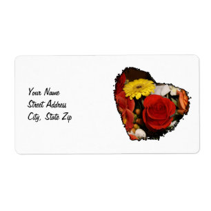 Etiqueta Corazón de flor del borde del borde del abdomen co