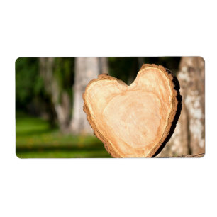 Etiqueta corazón de madera