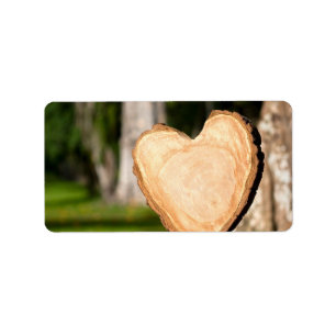Etiqueta corazón de madera