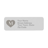Corazón de plata sólida monogramo