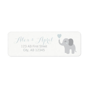 Etiqueta Corazón del elefante del muchacho de la invitaci