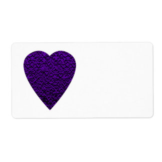 Etiqueta Corazón en colores morados. Diseño de Corazón con