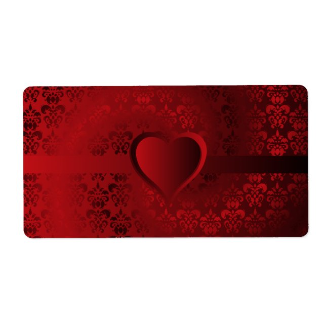Etiqueta Corazón húmedo rojo (Frente)