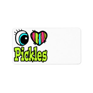 Etiqueta Corazón Ojo Brillante Me Encantan Las Pickles