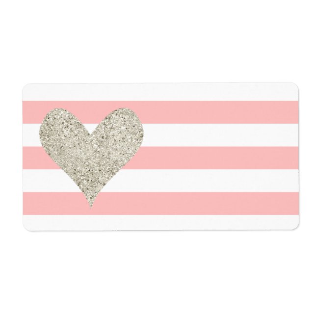 Etiqueta Corazón Purpurina plateado (Frente)