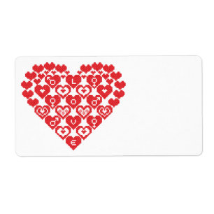 Etiqueta CORAZÓN rojo de los corazones