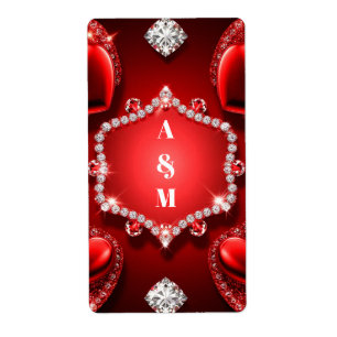 Etiqueta Corazón Rojo Diamante Joyería Romance ❤️
