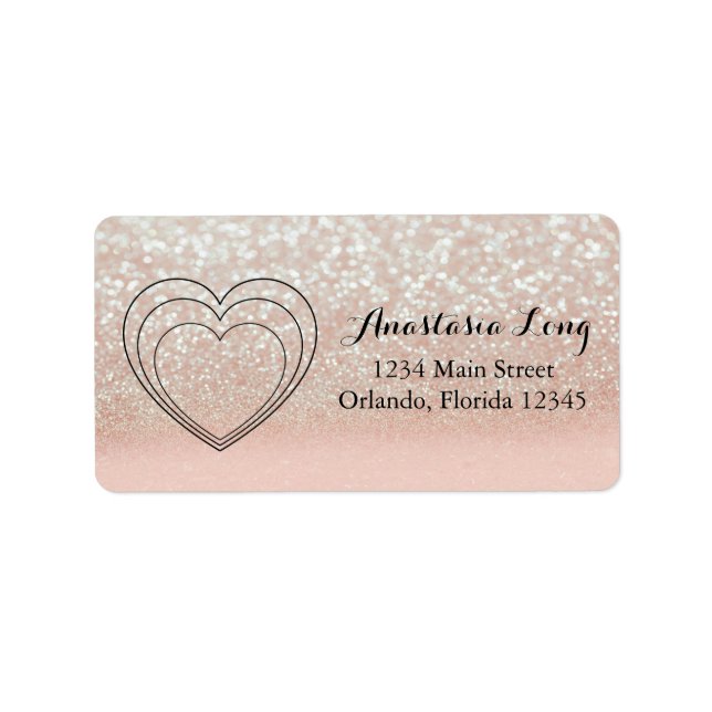 Etiqueta Corazón rosa dulce y espumoso (Frente)