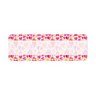 Etiqueta Corazones caprichosos del Doodle con los modelos y