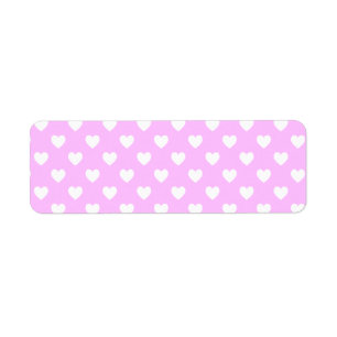 Etiqueta Corazones de lunares rosados y blancos