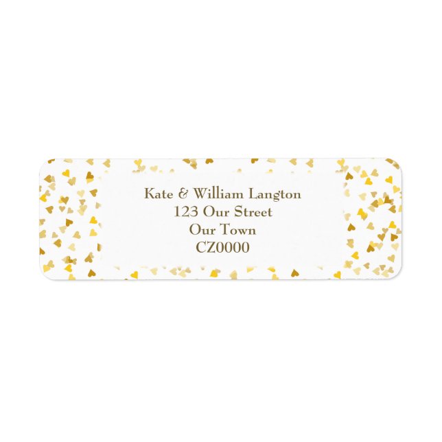 Etiqueta Corazones dorados (Frente)