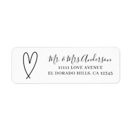 Etiqueta Corazones Modernos Invitación Boda Minimalista Bla