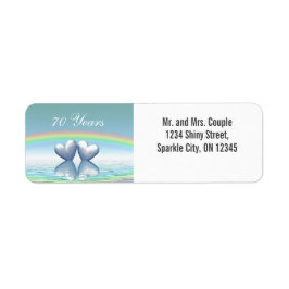 Etiqueta Corazones Platinum de 70 años