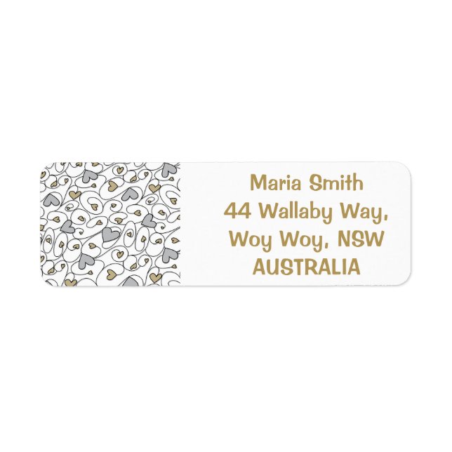 Etiqueta Corazones resplandecientes (Frente)