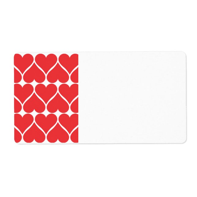 Etiqueta Corazones rojos (Frente)
